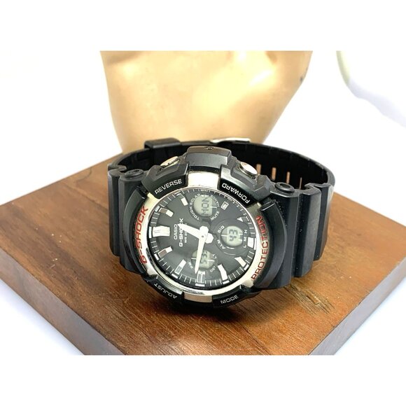 Casio Mens Watch G-Shock GAS100 Black Resin Analog Digital Tough Solar 47mm 5445 - Picture 8 of 14